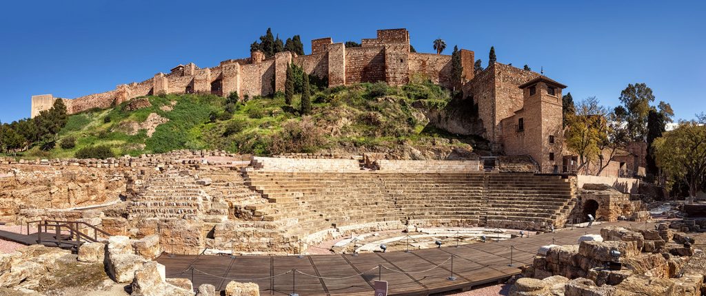Alcazaba and roman amphitheater in Malaga